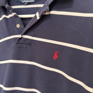 Polo Ralph Lauren Striped Short Sleeve Shirt Men’s XL Navy Blue Red Pony Cotton